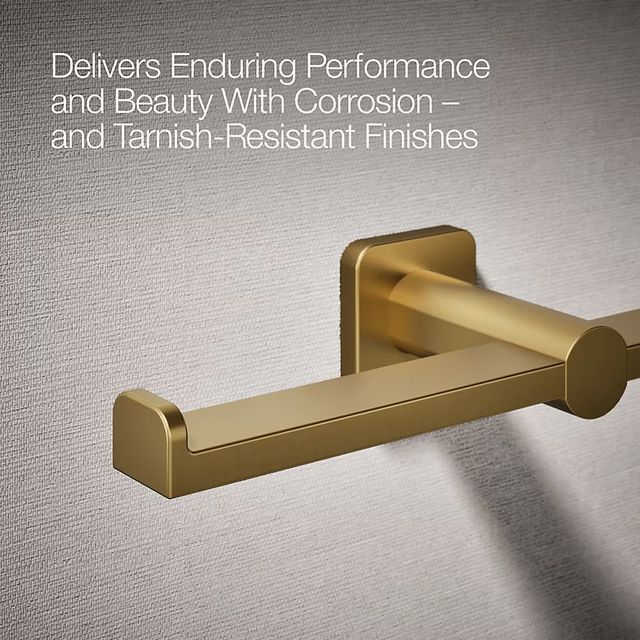 KOHLER® Parallel® Vibrant Brushed Moderne Brass Double Toilet Paper Holder-4