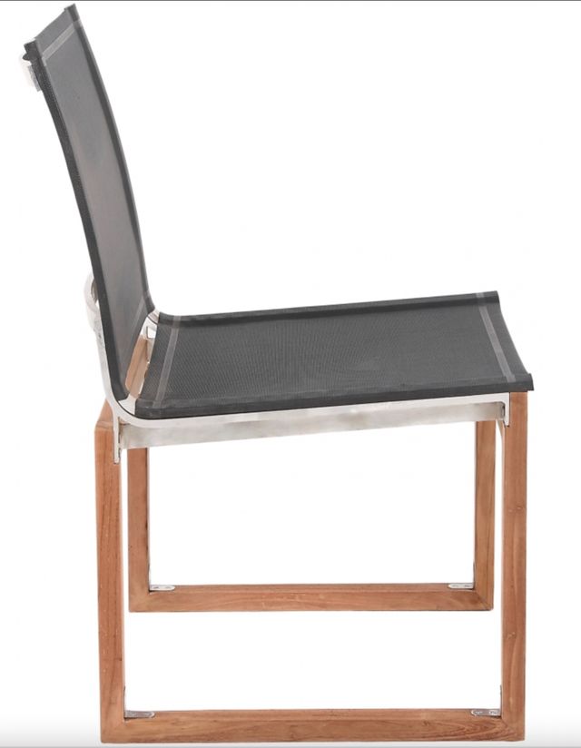 Meridian Furniture Tulum Black Fabric Outdoor Dining Side Chair-4
