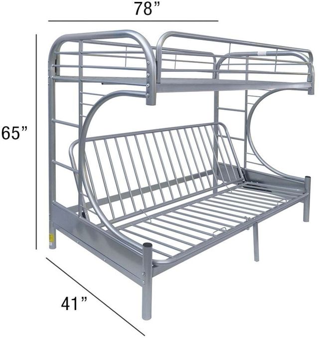 ACME Furniture Eclipse Silver Youth Twin Over Full Futon Bunk Bed-2
