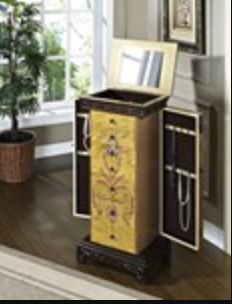 Powell® Jasleen Antique Parchment Jewelry Armoire-1
