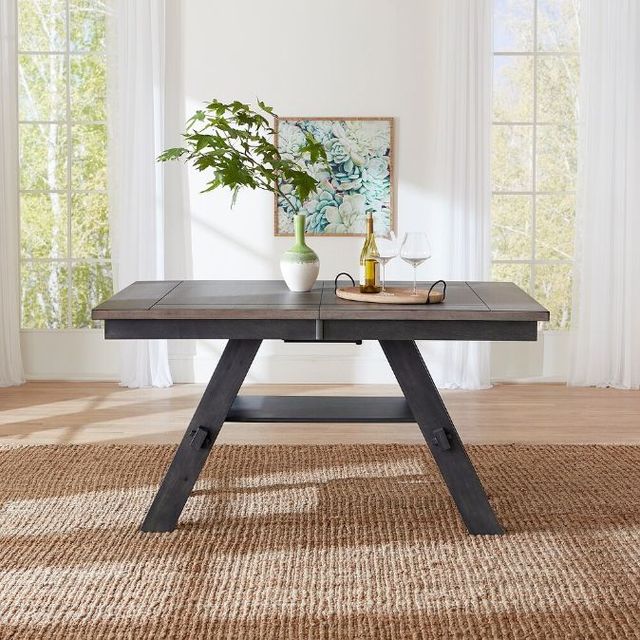 Liberty Furniture Lawson Slate Gathering Table with Weathered Gray Base-1