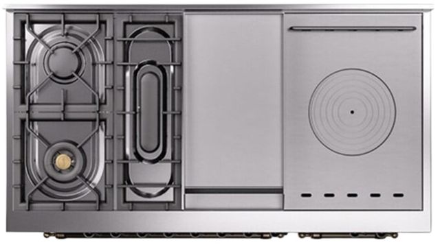 Ilve® Nostalgie II Series 48" Midnight Blue Pro Style Dual Fuel Range-2