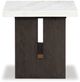 Signature Design by Ashley® Burkhaus White End Table with Dark Brown Base-2