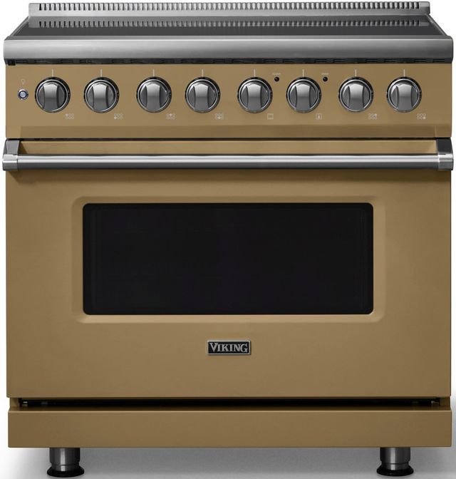 Viking® 5 Series 36" Golden Hour Pro Style Induction Range with Polished Chrome Trim-0