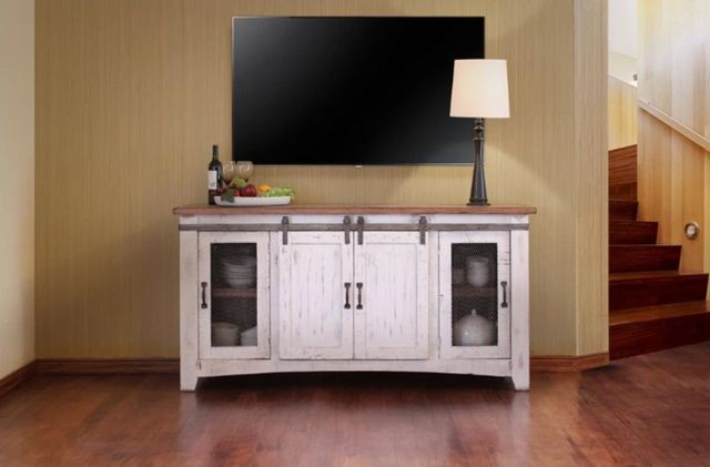 International Furniture Direct Pueblo White 70" TV Stand-1