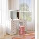 TOV Furniture Hollywood 2-Piece White Large Desk with LED Panel Vanity Set-1