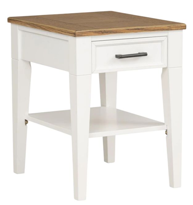 Legacy Classic Jasper Toasted Coconut Chairside Table with Natural White Base-0