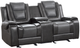 Homelegance® Briscoe Dark Gray/Light Gray Manual Double Reclining Glider Loveseat with Center Console-0