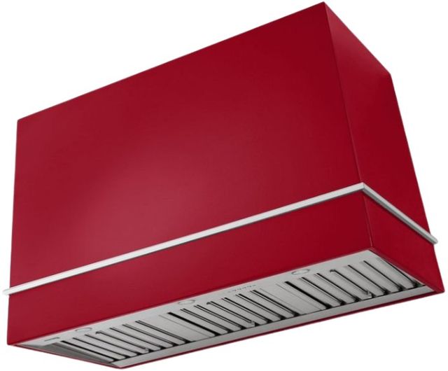 AGA Loge 48" Piccadilly Red Wall Mounted Range Hood with Polished Chrome Trim-0