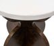 Bassett Mirror Paloma White Accent Table with Black Walnut Burl Base-2
