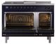 Ilve® Nostalgie II Noblesse 48'' Midnight Blue Pro Style Dual Fuel Range with Burnished Trim-1