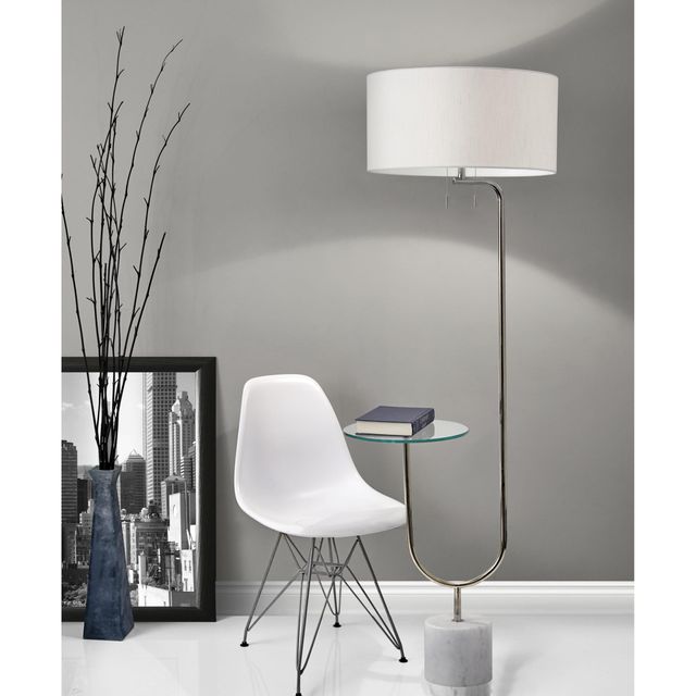 Adesso® Sloan Polished Nickel Shelf Floor Lamp-1