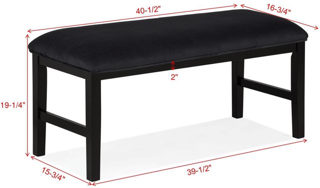Crown Mark Sebastian Black Dining Bench-2