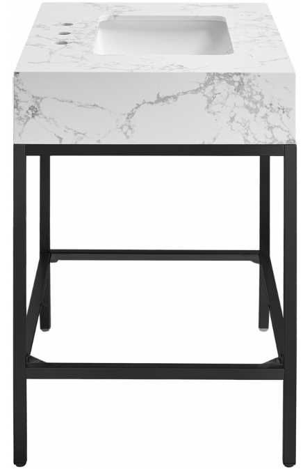 Meridian Furniture Marmo White/Matte Black 30" Bathroom Vanity-3