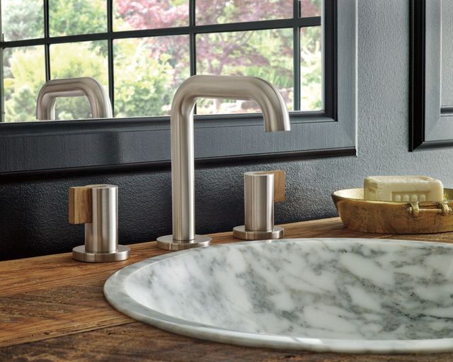 Brizo Litze® Brilliance® Luxe Nickel® 7" Widespread Lavatory Faucet With High Spout-3