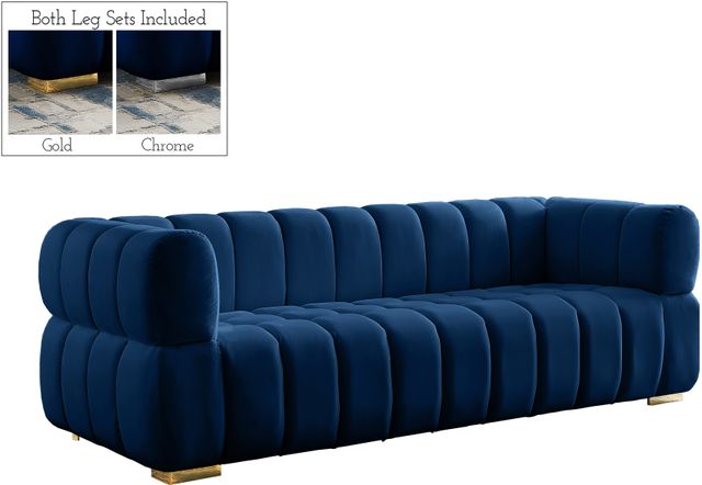 Meridian Furniture Gwen Navy Velvet Sofa-0