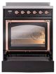 Ilve® Nostalgie II Noblesse 30'' Glossy Black Pro Style Induction Range with Copper Trim-3