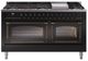 Ilve® Nostalgie II Noblesse 60'' Glossy Black Pro Style Dual Fuel Range with Burnished Trim-0