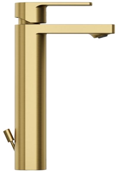 KOHLER® Parallel® Vibrant Brushed Moderne Brass 1.0 GPM Tall Single-Handle Bathroom Sink Faucet-3