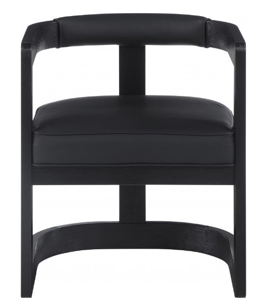 Meridian Furniture Mancheste Black Vegan Leather Dining Arm Chair-1