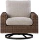 Signature Design by Ashley® Angel Island Brown/Gray Aluminum/Fabric/Wicker Outdoor Swivel Lounge Chair-1