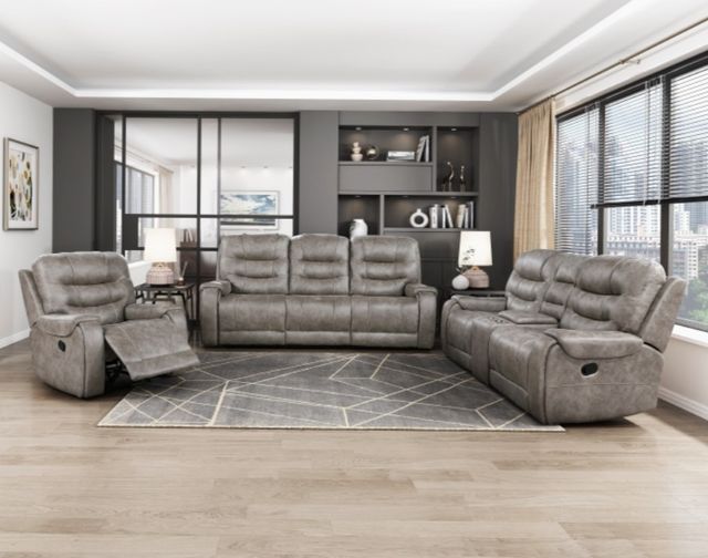 Homelegance® Oberon Grayish Brown Manual Recliner-1