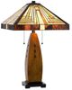 Cal® Lighting & Accessories Tiffany Wood/Yellow Table Lamp-0