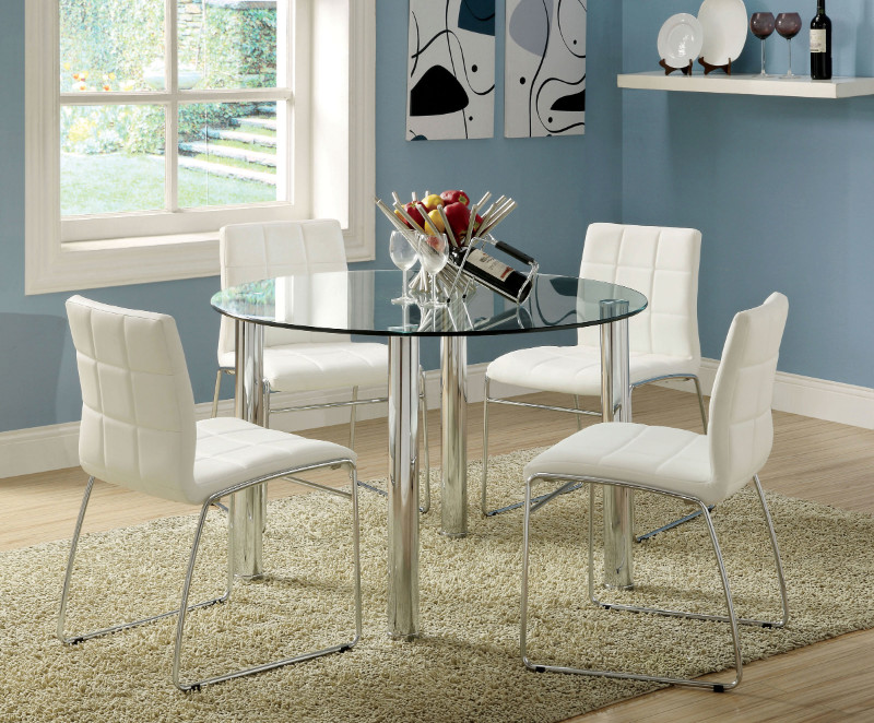 Furniture of America Kona I White 5 Piece Dining Room Set Wood s Furniture