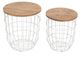 Jofran Inc. Global Archive Rondo 2-Piece Brown Nesting End Table Set with White Base-2