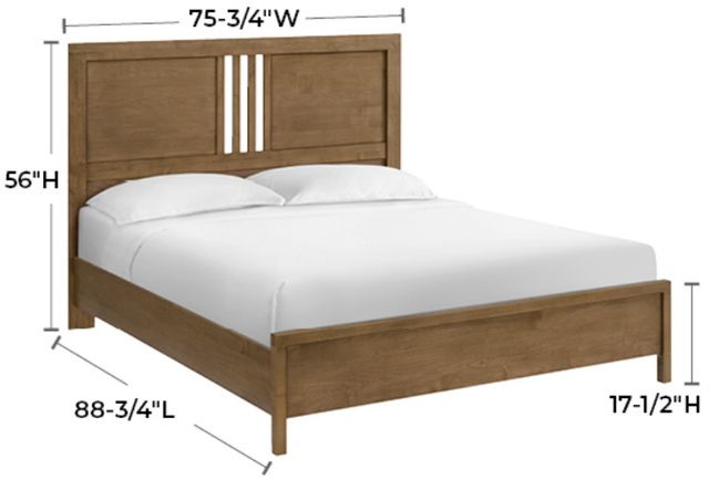 Whittier Wood® Furniture Bailey Nutmeg California King Panel Bed-1
