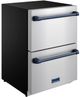 Thor Kitchen® Gordon Ramsay 24" 5.4 Cu. Ft. Stainless Steel Under-Counter Outdoor Freestanding Freezer Drawer with Blue Handle-1