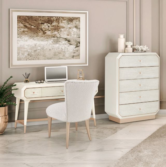 Michael Amini® La Rachelle Medium Champagne Vanity Desk-1