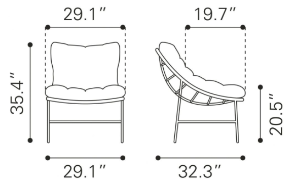 Zuo® Modern Merilyn Beige Accent Chair-2