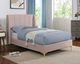 Furniture of America® Pearl Light Pink Twin Upholstered Panel Bed-2