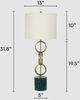 Classy Living 2-Piece Marble Harmony Green Marble/Matte Golden Bronze Table Lamp Set-1