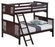 Furniture of America® Spring Creek Dark Walnut Twin/Full Bunk Bed-0