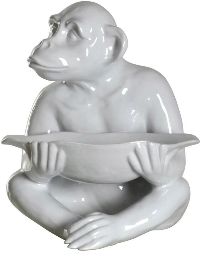 Harp & Finial® Chimp White Tray Statue-0