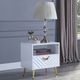 ACME Furniture Gaines White End Table with Gold Base-4
