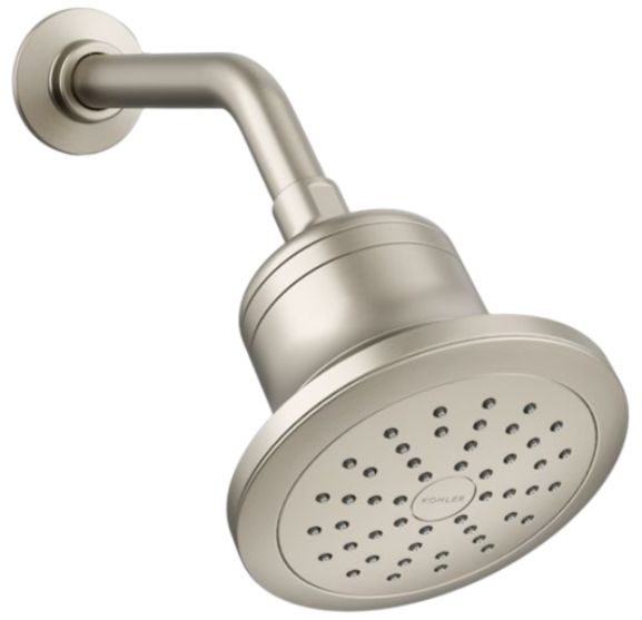 KOHLER® Cinq® Vibrant Brushed Nickel 2.5 GPM Round Single-Function Filtered Showerhead-0