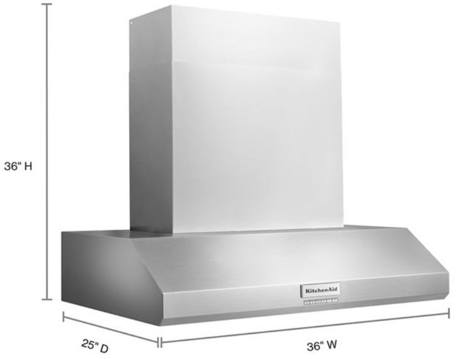 KitchenAid® 36" Stainless Steel Wall Hood-7