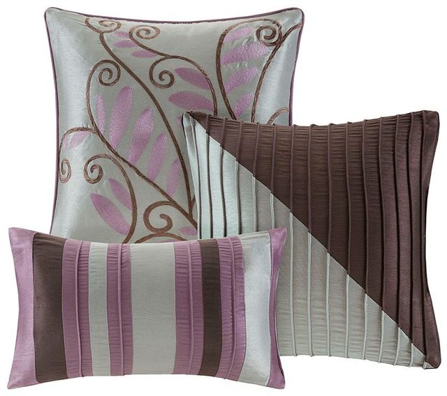 Olliix by Madison Park Amherst Purple 7 Piece California King Comforter Set-2