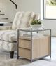 Hammary® Jive Glass Top Charging Chairside Table with Metal Base-1