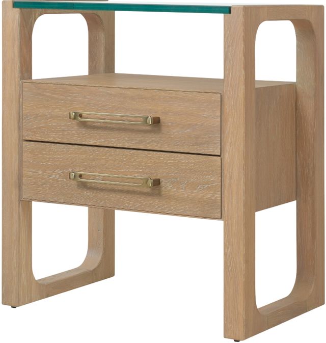 Hooker® Furniture Banyon Bay Glass Top Nightstand with Desert Oak Base-3