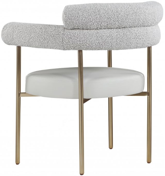 Meridian Furniture Blake Taupe/Brushed Brass Dining Arm Chair-3