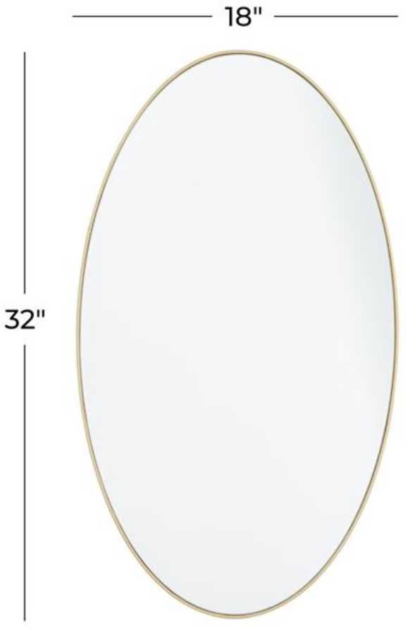 Deco Marche Gold Oval Thin Minimalistic Frame Mirror-3
