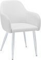 Monarch Specialties Inc. 2-Piece Chrome/White Arm Chair Set-0