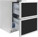 ZLINE Autograph Edition Touchstone 4.6 Cu. Ft. Panel Ready Outdoor-Rated Refrigerator Drawers with Matte Black Handles-3