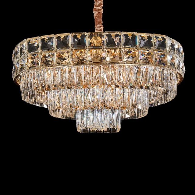 Michael Amini® Soleil Clear/Gold 13-Light Chandelier-1