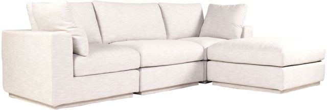 Moe's Home Collection Justin Lounge 4-Piece Taupe L-Shaped Modular Sectional and Ottoman-1