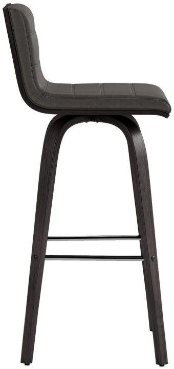Armen Living Vienna 3-Piece Black Brushed/Gray Swivel Barstool Set-3
